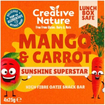 Creative Nature Mango and Carrot Kids snack bar multipack (4 x 25g)