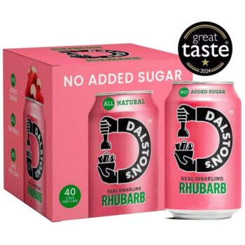 Dalston's Rhubarb No Added Sugar Fizzy Cans Multipack (4 x 330ml)