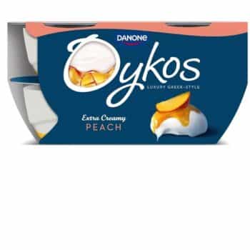 Danone Oykos Luxury Greek Style Peach Yogurt (4 x 110g)