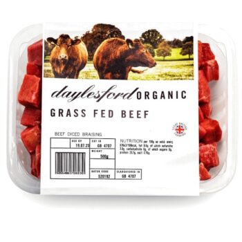 Daylesford Organic Pastured British Beef Diced Braising (500g)