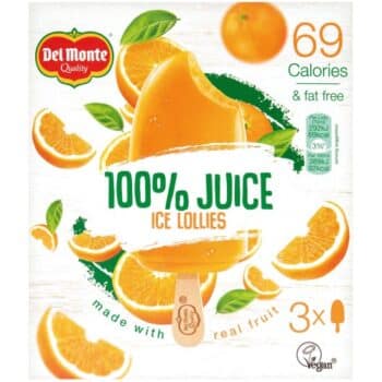 Del Monte 100% Juice Orange Ice Lollies (3 x 75ml)