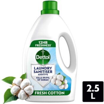 Dettol Laundry Sanitiser Antibacterial Liquid Additive Fresh Cotton 2.5 L (2.5 Litre)