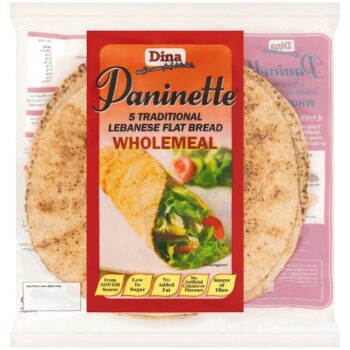 Dina 5 Paninette Traditional Lebanese Flat Bread Wholemeal