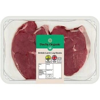 Duchy Organic 2 British Lamb Leg Steaks per kg