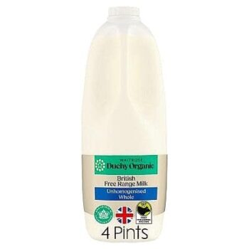 Duchy Organic Unhomogenised Whole Milk (4pts, 2.272l)