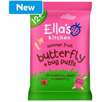 Ella's Kitchen Butterfly + Bug Puffs Strawberry Apple & Raspberry 12M+ (80g)