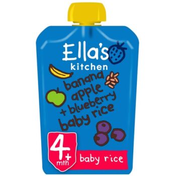 Ella's Kitchen Organic Baby Rice Banana Apple Blueberry 4m+ Pouch