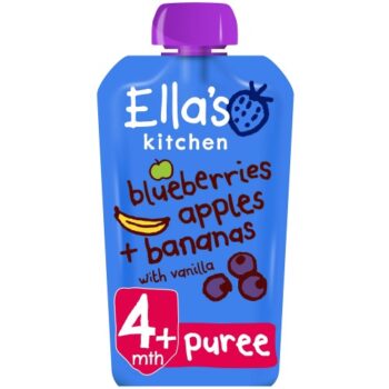 Ella's Kitchen Organic Blueberry Apple Banana Vanilla Baby Food Puree Pouch 4+ Months (120g)
