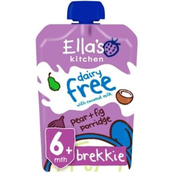 Ella's Kitchen Organic Dairy Free Coconut Milk Pear & Fig Porridge Pouch Stage 1 6M+ Baby Food (100g)