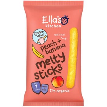Ella's Kitchen Organic Peach & Banana Melty Sticks Baby Snack 7+ Months (16g)