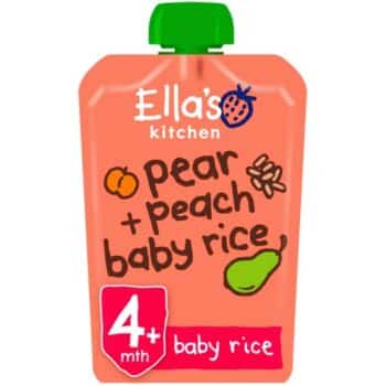 Ella's Kitchen Organic Pear & Peach Baby Rice Pouch 4+ Months (1 x 120g)