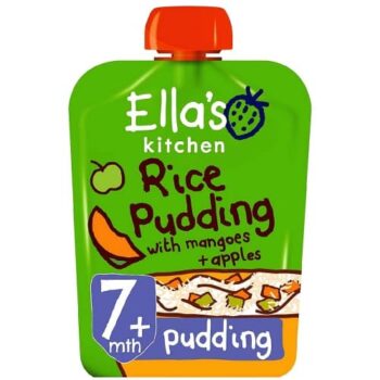 Ella's Kitchen Organic Rice Pudding with Mangoes & Apples Baby Pouch 7+ Months (80g)
