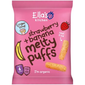 Ella's Kitchen Organic Strawberry & Banana Melty Puffs Baby Snack 6+ Months (20g)