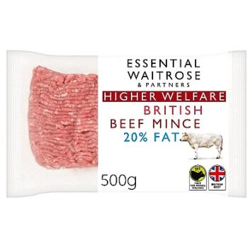 Essential 20% Fat British Beef Mince (500g)
