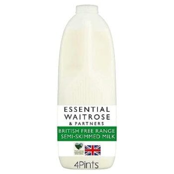 Essential British Free Range Semi-Skimmed Milk (4pts, 2.272l)