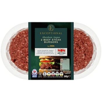 Exceptional by ASDA 2 Aberdeen Angus Beef Steak Burgers (340g)