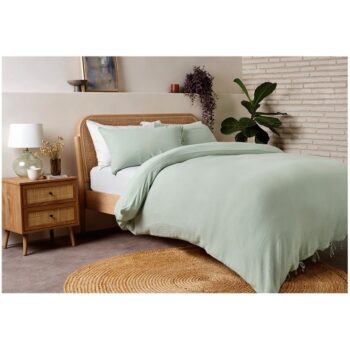 F&F Home Muslin Duck Egg Duvet Set King