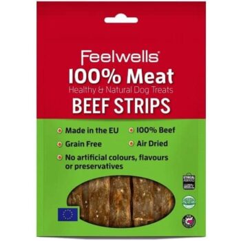 Feelwells 100% Meat Beef Strips Dog Treats (100g)