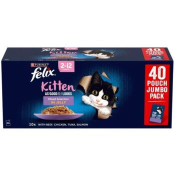 Felix As Good As it Looks Kitten Mixed in Jelly Wet Cat Food (40 x 85g)