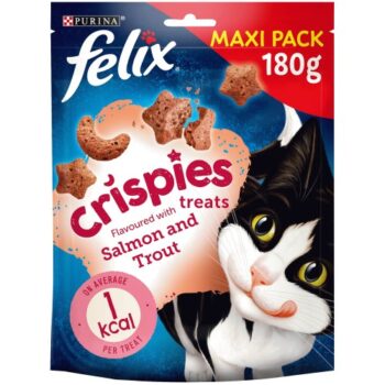 Felix Crispies Cat Treats Flavoured with Salmon & Trout (180g)