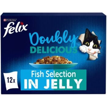 FELIX Doubly Delicious Fish Selection in Jelly Wet Cat Food (12 x 85g)