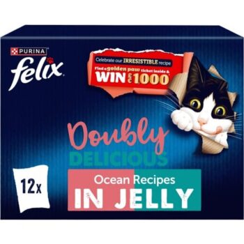 FELIX Doubly Delicious Ocean Recipes In Jelly Wet Cat Food (12 x 85g)