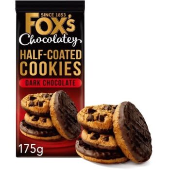 Fox's Fabulous Half Coated Dark Chocolate Cookies (175g)