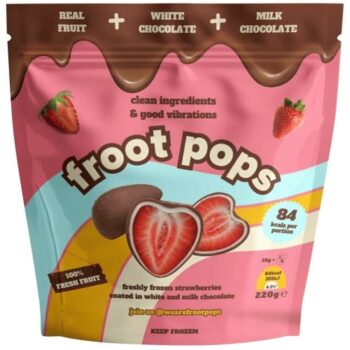 Froot Pops Frozen Strawberries Coated In White & Milk Chocolate (220g)