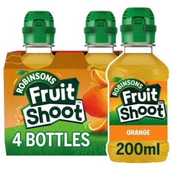 Fruit Shoot Orange No Added Sugar Kids Juice Drink Robinsons (4 x 200ml)