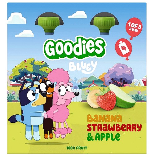 Goodies Bluey Banana Strawberry & Apple (4 x 100g)