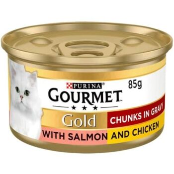 Gourmet Gold Tinned Cat Food Salmon & Chicken in Gravy (85g)