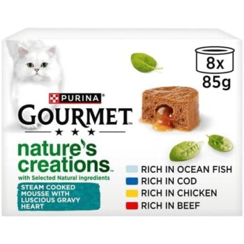 Gourmet Nature's Creations Gravy Heart Chicken Ocean Fish Wet Cat Food (8 x 85g)