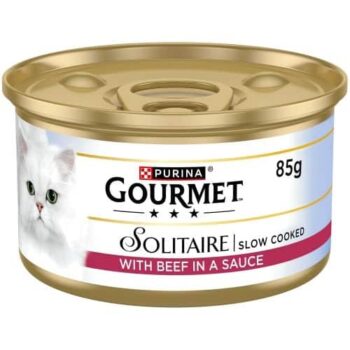 Gourmet Solitaire Tinned Cat Food With Beef (85g)