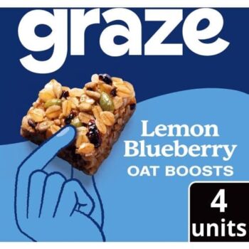 Graze Lemon & Blueberry Oat Boost Flapjack Superfood Snack Bars (4 x 30g)