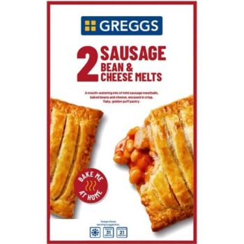 Greggs 2 Sausage Bean & Cheese Melts (308g)