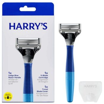 Harry's Men's 5 Blade Razor Indigo Blue Handle (1)