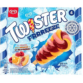 Heartbrand Twister Frrreeze Peach Orange & Raspberry-apple Ice Lollies (4 x 70ml)