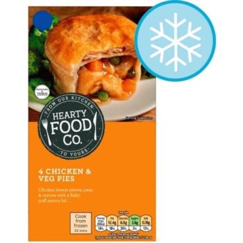 Hearty Food Co. 4 Chicken & Veg Pies (568g)