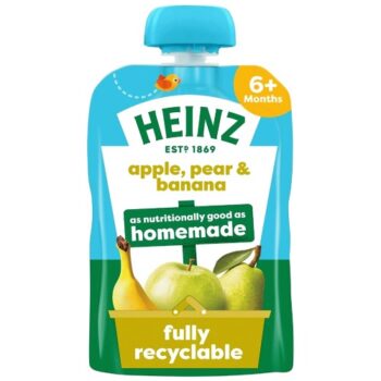 Heinz Fruit Puree Apple Pear Banana 4-36 Months Pouch (100g)