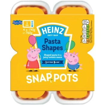 Heinz Peppa Pig Pasta Shapes Snap Pot (4 x 190g)