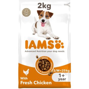 IAMS For Vitality Adult Small & Medium Breed Dog Food with Fresh Chicken (2kg)