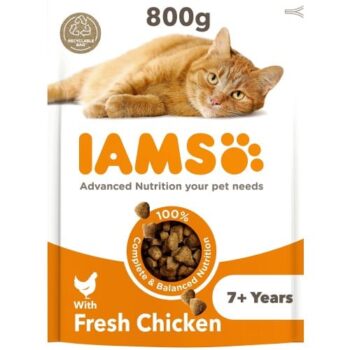 Iams Senior Cat Food With Fresh Chicken (800g)