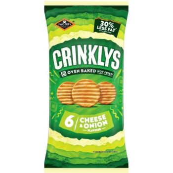 Jacob's Crinklys Cheese & Onion Snacks Biscuits (6 x 23g)