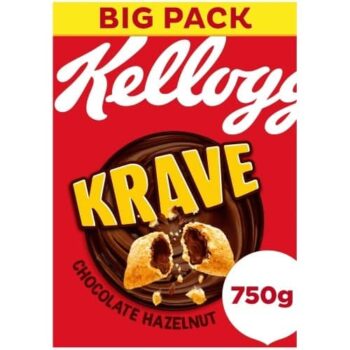 Kellogg's Krave Chocolate Hazelnut Cereal Mega Flavour (750g)