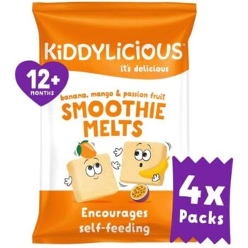 Kiddylicious Banana Mango Passionfruit Smoothie Melts Multipack 12+ Months (4 x 6g)