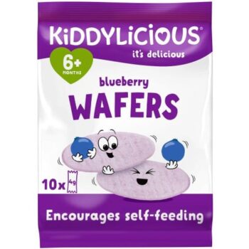 Kiddylicious Blueberry Wafers Snack 6+ Months Multipack (10 x 4g)