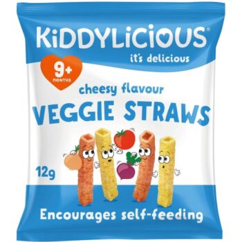 Kiddylicious Cheesy Veggie Straws 9 Months+ Baby Snack (12g)