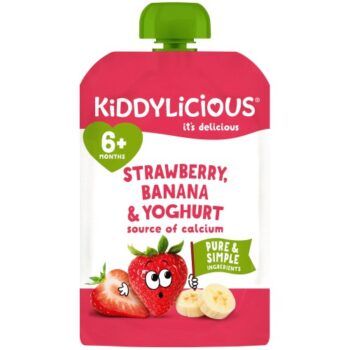 Kiddylicious Strawberry Banana & Yoghurt Pouch 6m+ (100g)