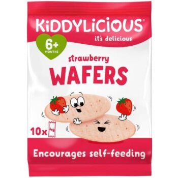 Kiddylicious Strawberry Wafers 10x4 G Multipack Baby Snack 6 Months+ (10 x 4g)