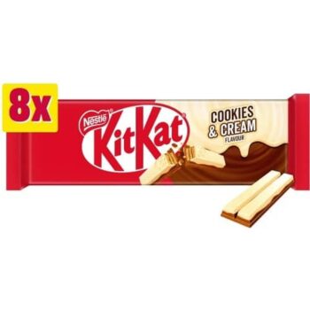 KitKat 2 Finger Cookies & Cream Chocolate Biscuit Bar Multipack (8 x 20.7g)